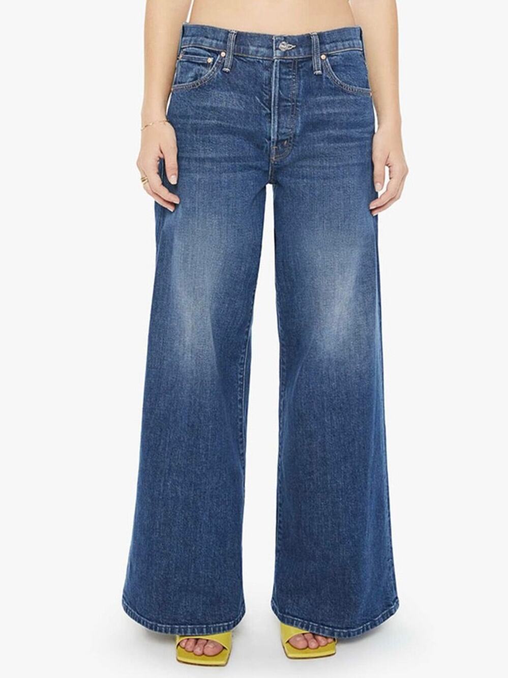 Mother Superior Ditcher Roller Sneak Wide Leg Jeans